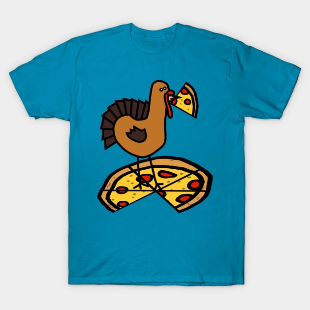 Thanksgiving Turkey with Pizza T-Shirt by ellenhenryart